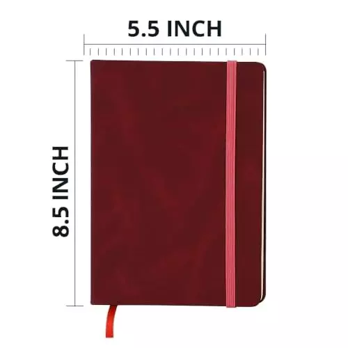 PAPERLLA Notebook Diary A5 Acid-Free Paper 240 Pages 80 GSM Cardboard Cover Cherry Red, C01993