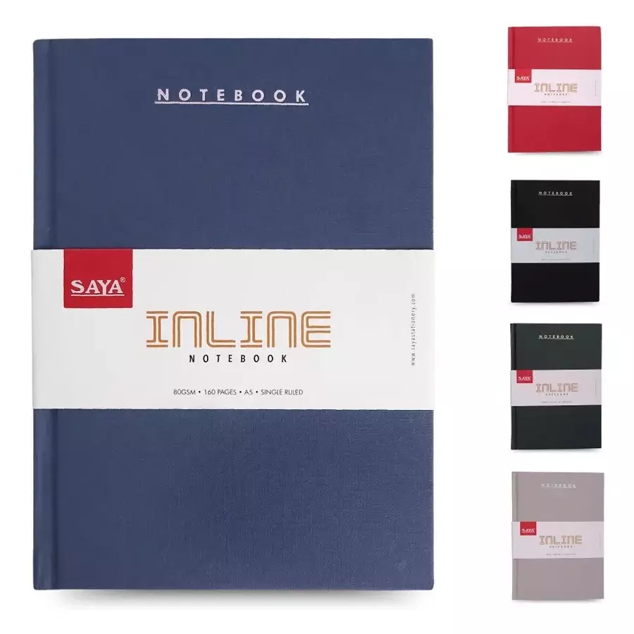 Saya Notebooks Multicolor 192 Pages Single Ruled 80 GSM Paper A5 Size for Office & Collage Use, SY-1503