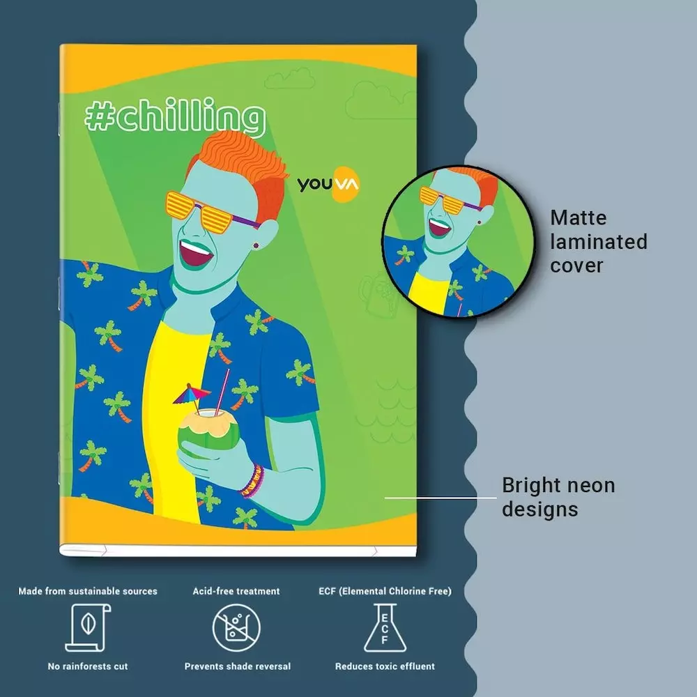 youva-regular-long-note-book-17cmx27cm-172-page-assorted-single-line-paper-23415-pack-of-12