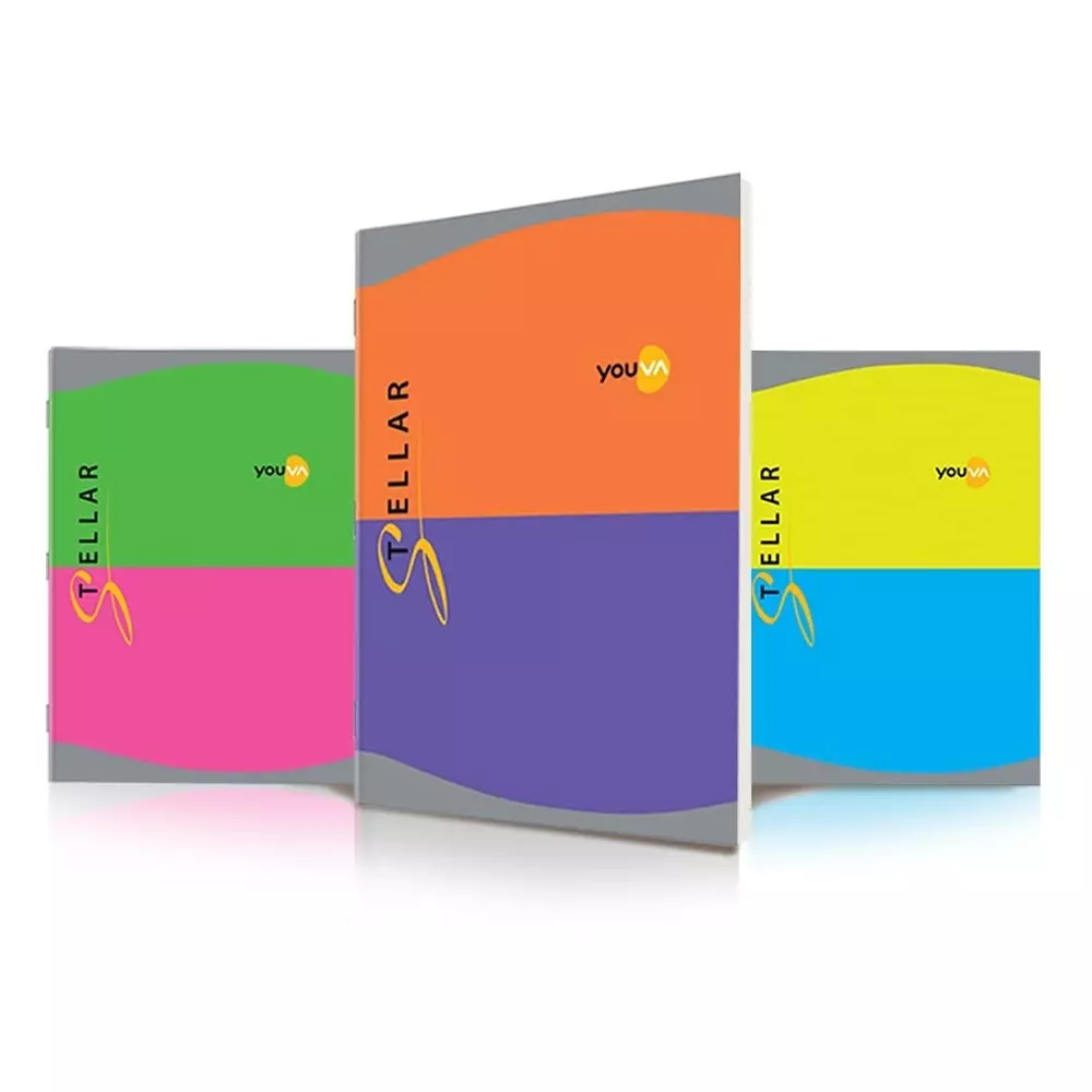 Youva by Navneet Stellar Long Note Book A4 (21 cmx29.7 cm) 388 Pages 64 GSM Paper Unruled 24019, (Pack of 6)