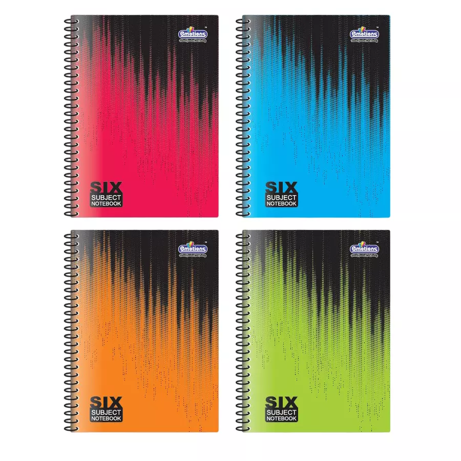 Emotions 6 Subject Note Book 300 Page 20 x 28.8 cm Spiral Type, Design Assorted