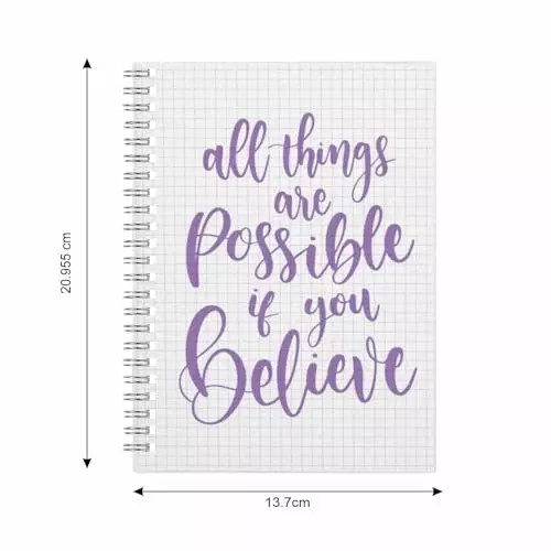 PAPERLLA Wiro-Bound Notebook 480 Page Squared A5 Size 100 GSM Paper, 2800 (Set of 3)