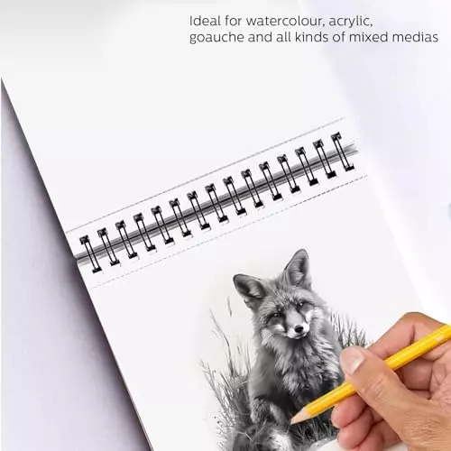 PAPERLLA Watercolour Book A5 Bleed-Free Paper 24 Perforated Pages 300 GSM, C02810