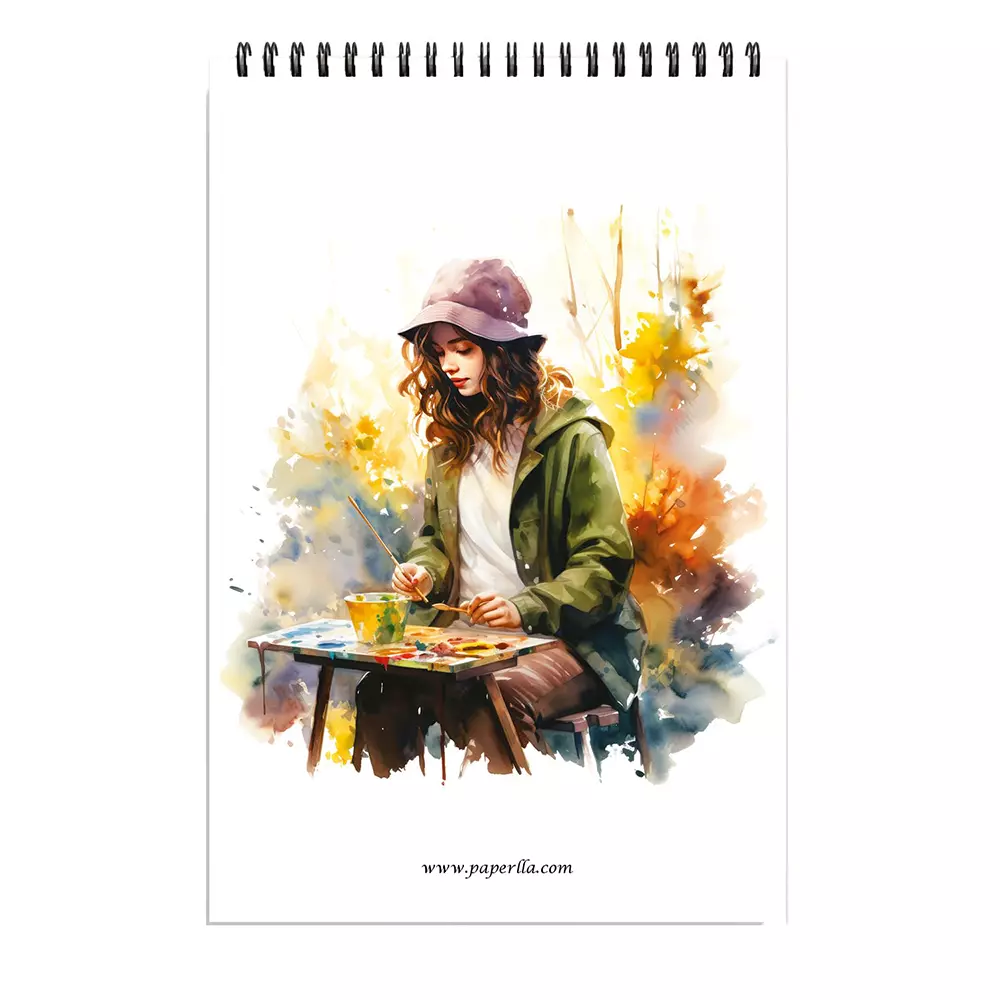 PAPERLLA Watercolour Book A5 Bleed-Free Paper 24 Perforated Pages 300 GSM, C02810
