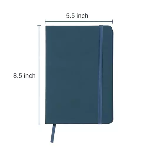 PAPERLLA Notebook Diary A5 Acid-Free Paper 240 Pages 80 GSM Cardboard Cover Blue, C01997