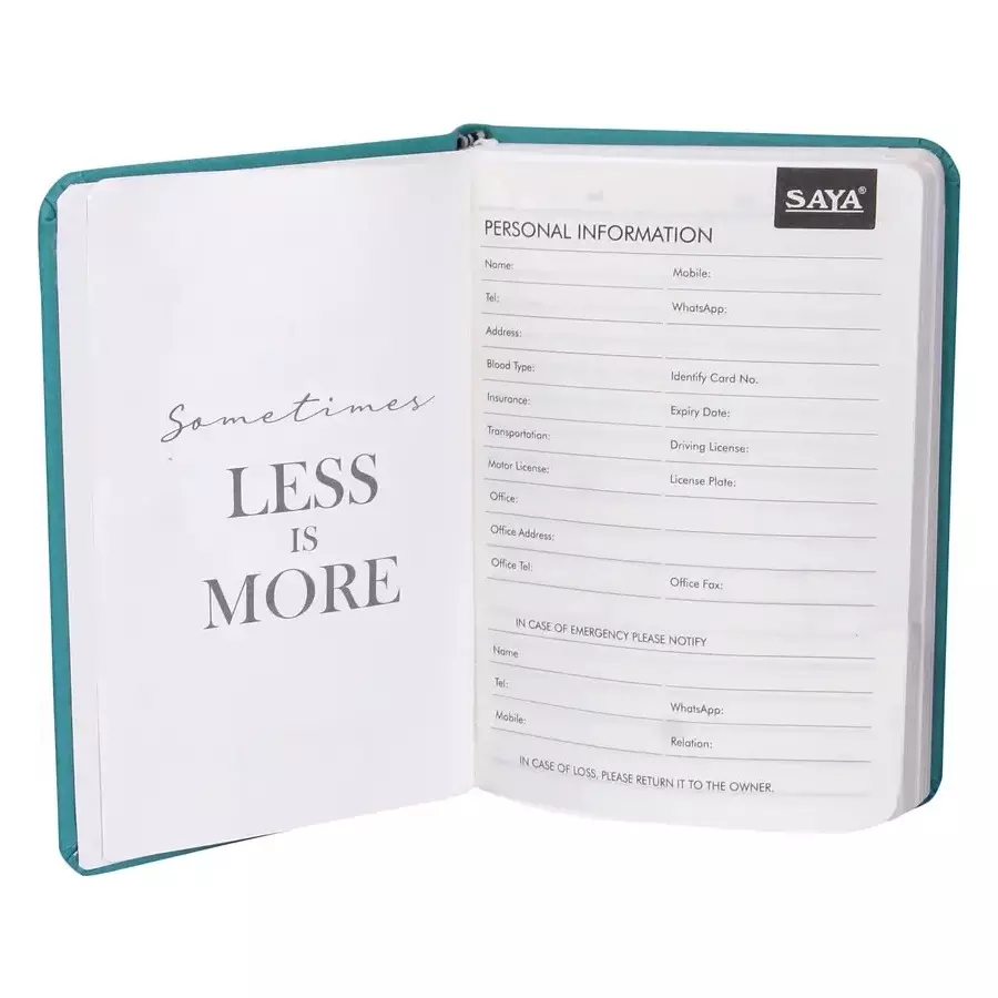 Saya Soft Touch Notebooks Multicolor 192 Pages Ruled Line 80 GSM Paper A6 Size for Office & Collage Use, SY-1404