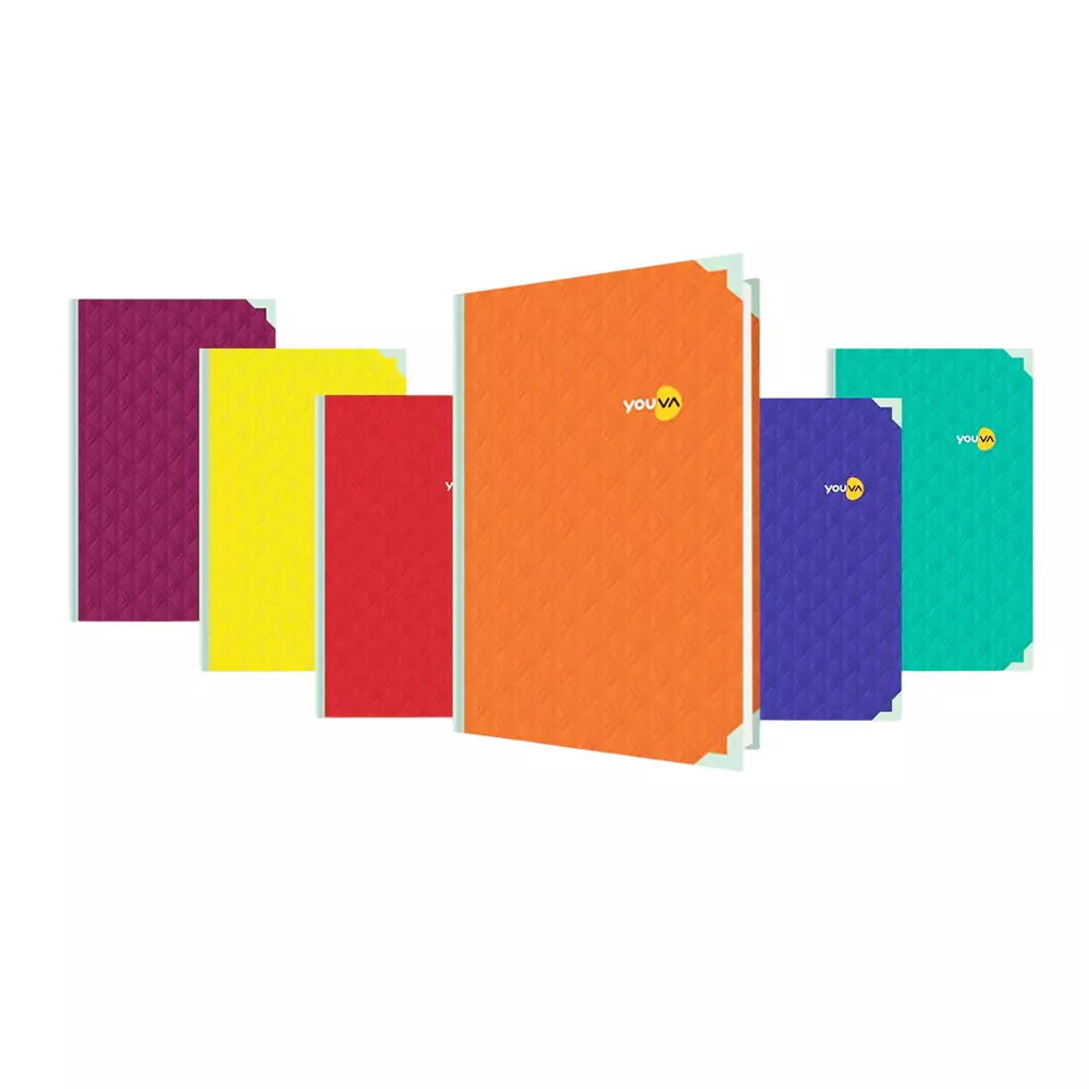 Youva My Notes Case Bound Long Book 21 cm x 33 cm Single Line 864 Pages Hard Cover (Pack of 6)