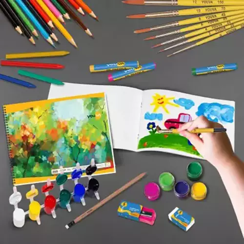 Youva by Navneet Premium Drawing Book 27.5 cm x 35 cm 36 Pages Assorted Wiro Binding 23328, (Pack of 4)