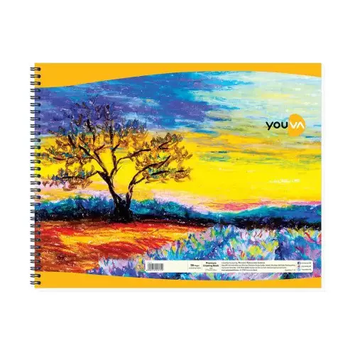 Youva by Navneet Premium Drawing Book 27.5 cm x 35 cm 36 Pages Assorted Wiro Binding 23328, (Pack of 4)