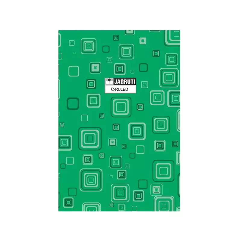 Jagruti Register C-Ruled Foolscap Ledger Green 70 GSM, 1QR 72 Pages (Pack of 6)