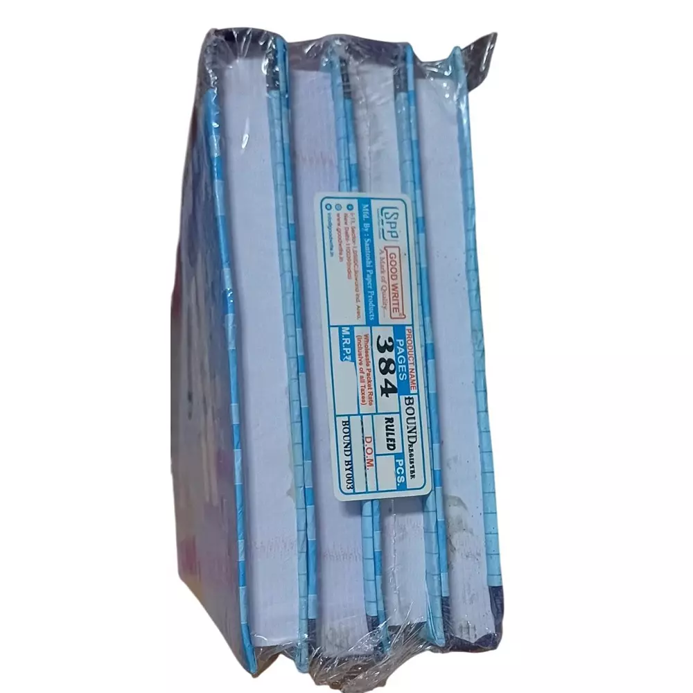 SPP 384 Page Ruled Register Blue (Pack of 4)
