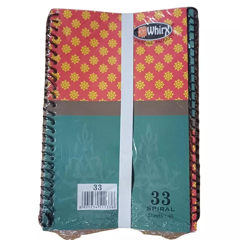 Whirx 33 NO. Spiral Pad 40 Sheets Ruled (Pack of 10)
