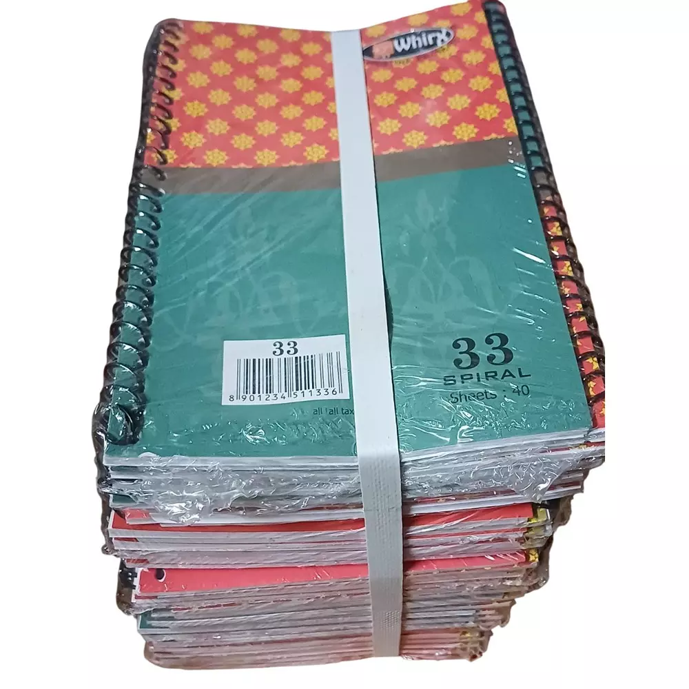 Whirx 33 NO. Spiral Pad 40 Sheets Ruled (Pack of 10)