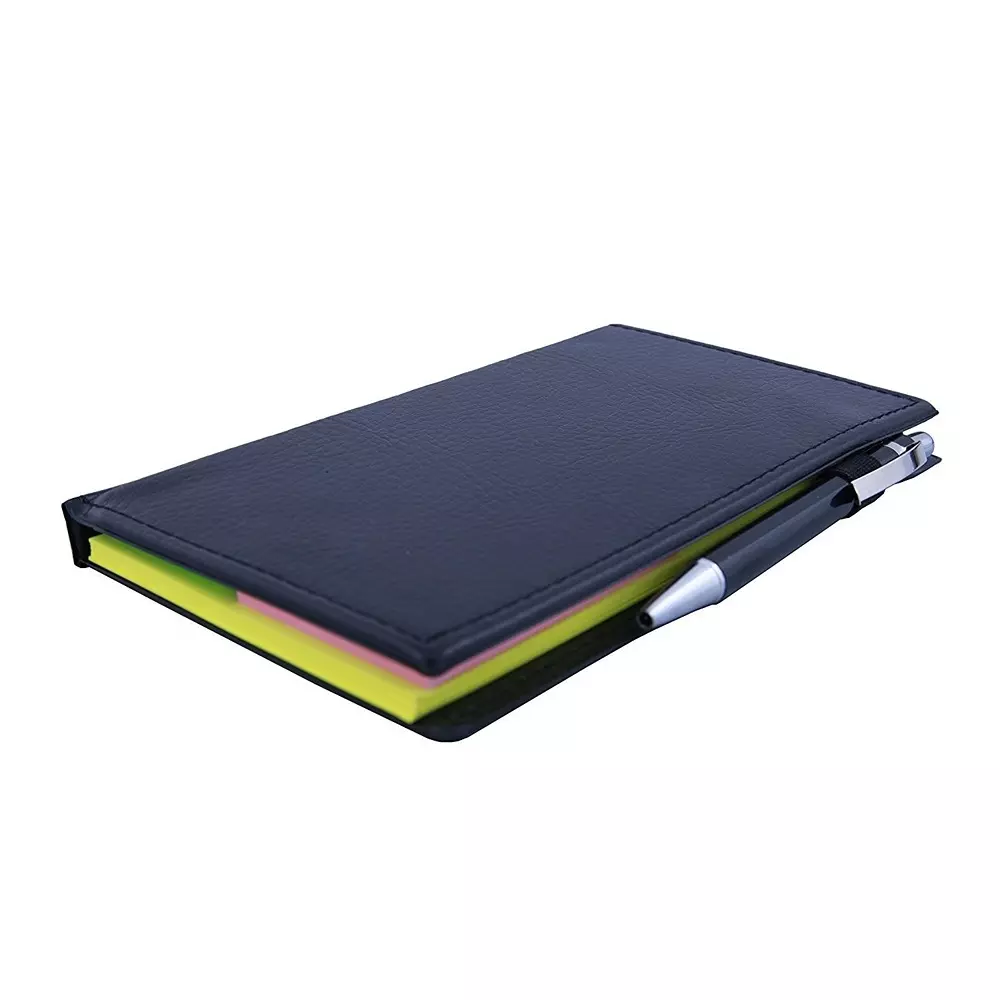 COI Memo Note Pad / Memo Note Book With Sticky Notes & Clip Holder 20 Sheets Rectangular Lemon Green
