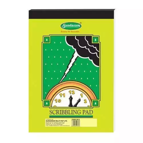 Sundaram Single Line Scribbling Pad 80 Leaves (160 Pages) 21.5 x 28.5 cm (1/4) Assorted, SP-10