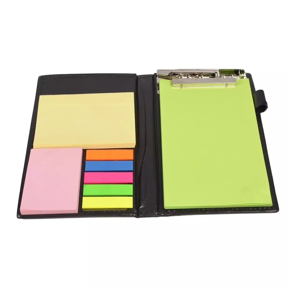 COI Note Pad/Memo Book With Sticky Notes & Clip Holder 50 Sheets Rectangular Neon