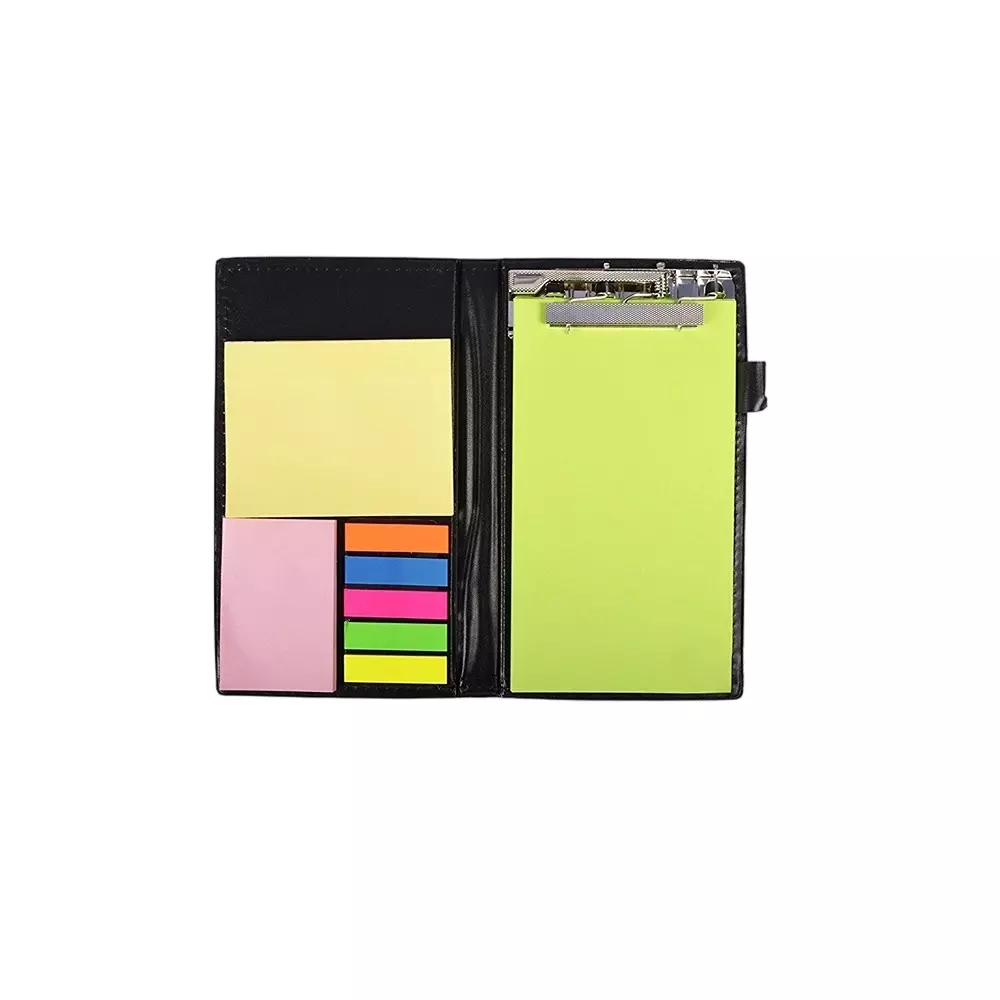 COI Note Pad/Memo Book With Sticky Notes & Clip Holder 50 Sheets Rectangular Neon