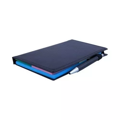 COI Memo Note Pad / Memo Note Book With Sticky Notes & Clip Holder 20 Sheets Rectangular Blue