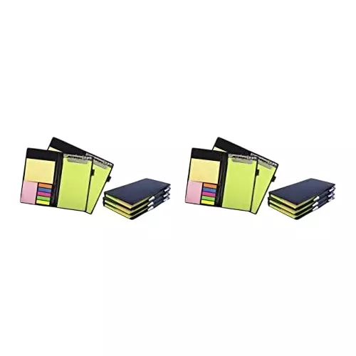 PAPERLLA Memo Note Pad & Note Book With Sticky Notes & Clip Holder 20 Sheet Plain Paper Green, C0408_2 (Set of 10)