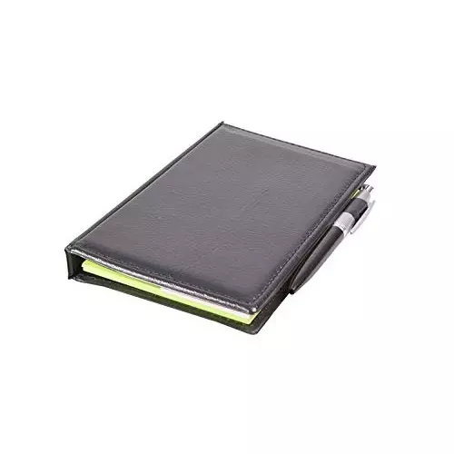PAPERLLA Memo Note Pad & Note Book With Sticky Notes & Clip Holder 20 Sheet Plain Paper Green, C0408_2 (Set of 10)