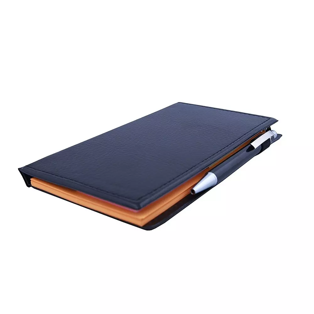 COI Memo Note Pad / Memo Note Book With Sticky Notes & Clip Holder 20 Sheets Rectangular Orange