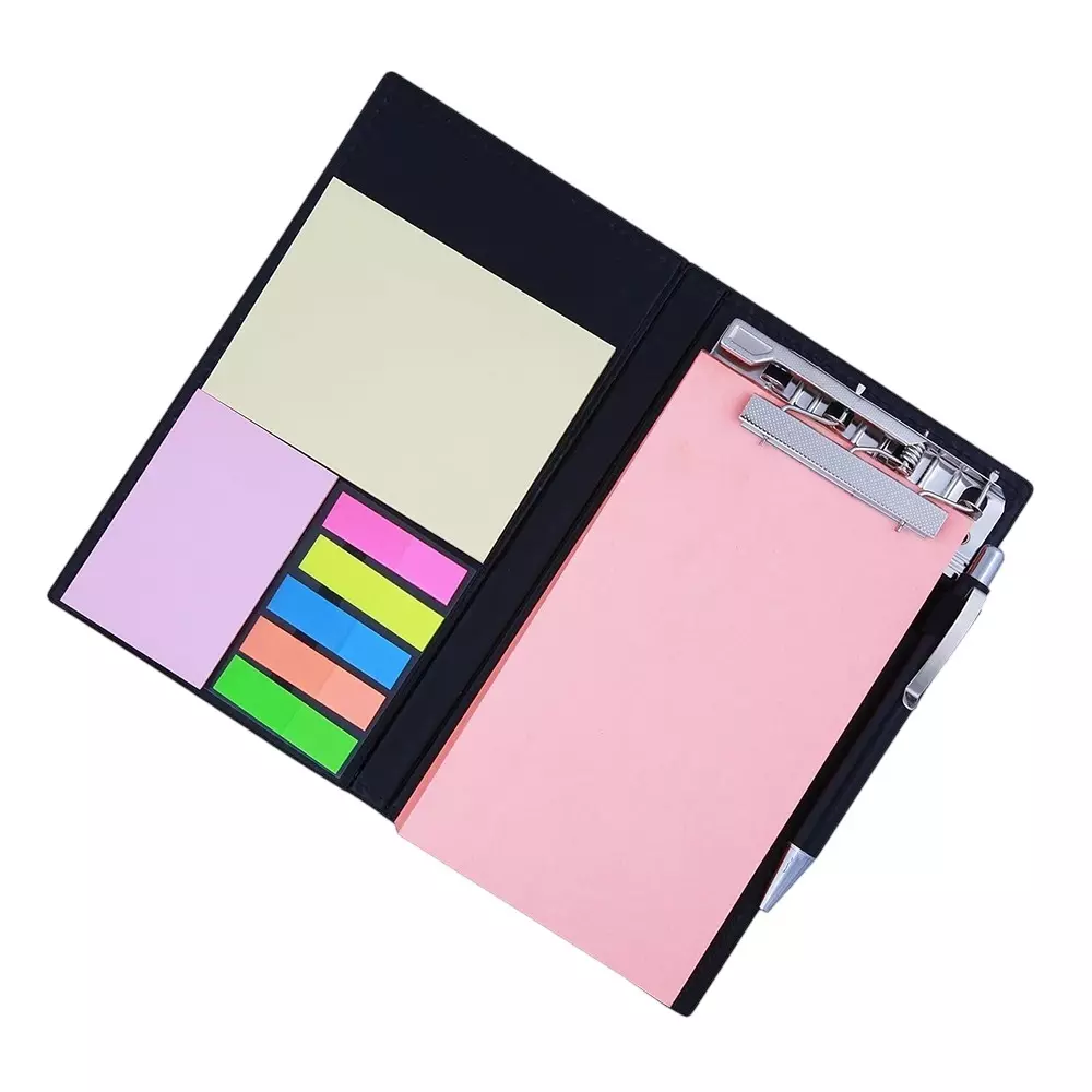 COI Memo Note Pad / Memo Note Book With Sticky Notes & Clip Holder 20 Sheets Rectangular Coral