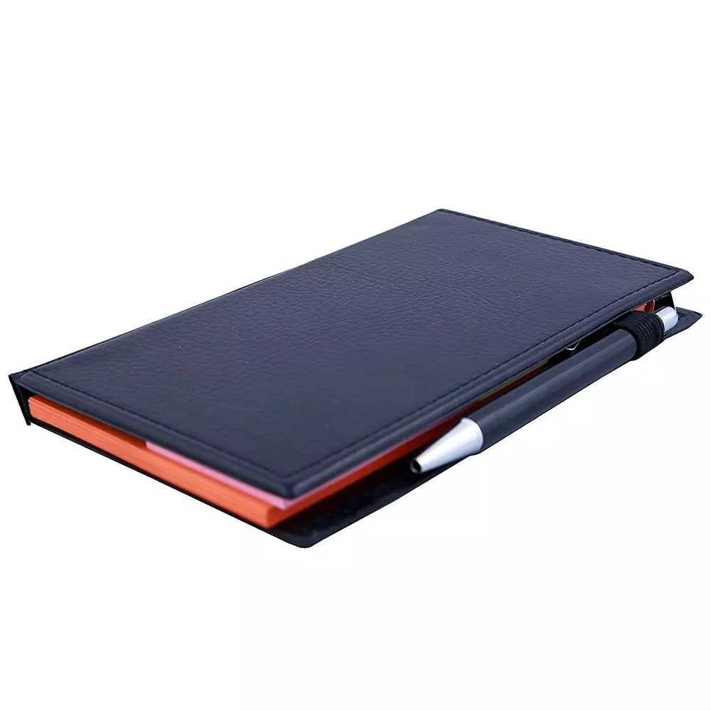COI Memo Note Pad / Memo Note Book With Sticky Notes & Clip Holder 20 Sheets Rectangular Rust