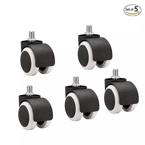 acko-castors-thread-wheel-caster-50-mm-diameter-nylon-wheel-material-pvc-caster-material-black-and-white-for-chair-pack-of-5-pcs