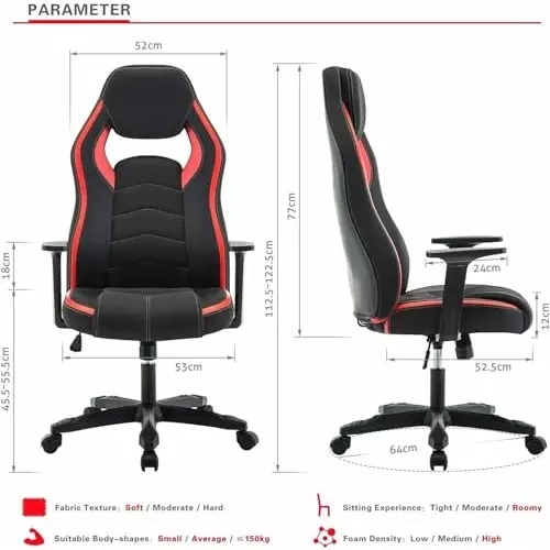 Chair Choice Comfortable Gaming Chair Faux Leather Crimson Shadow