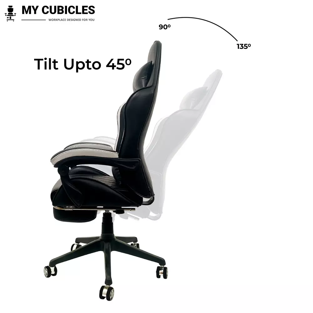 MY CUBICLES Apex Dominator Gaming Chair High Back Nylon Base Leatherette Black, MC0079