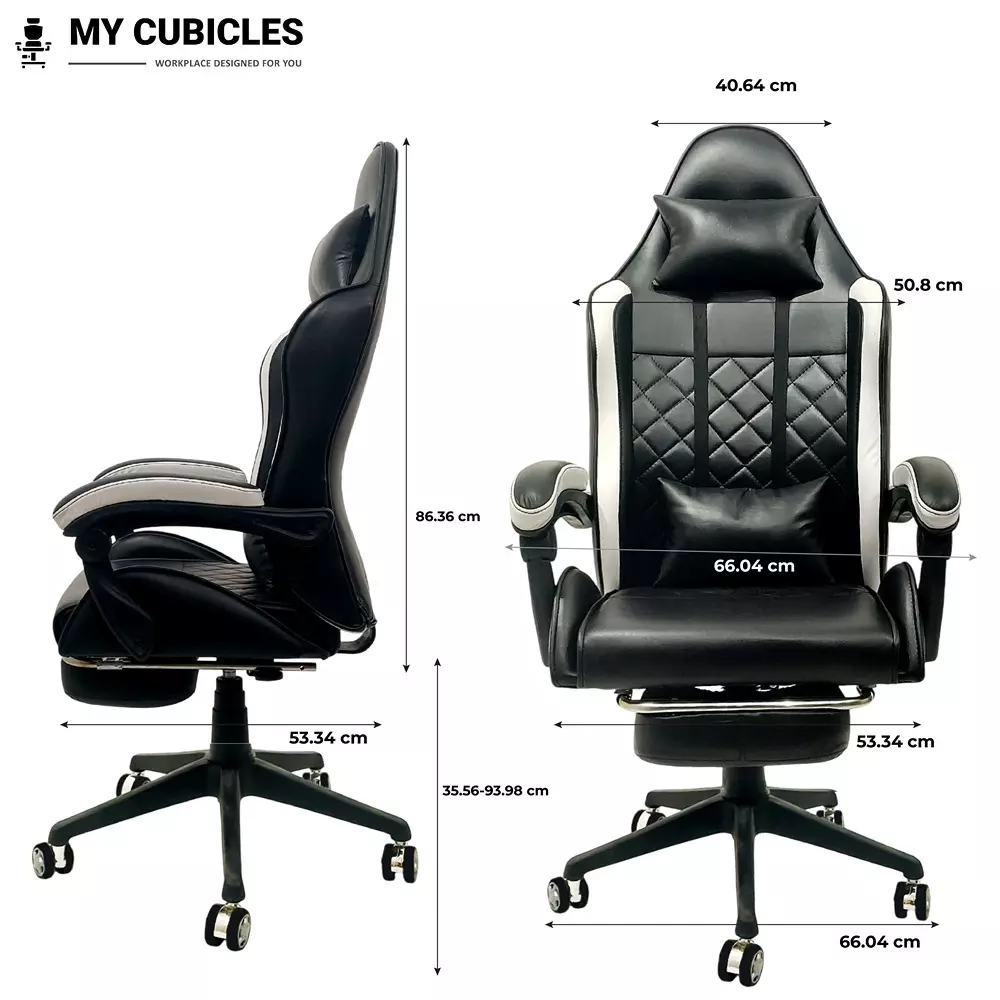 MY CUBICLES Apex Dominator Gaming Chair High Back Nylon Base Leatherette Black, MC0079