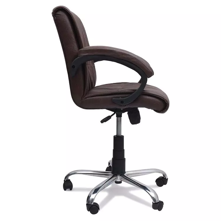Ib basics Dark Bown Leatherette Lavazi Low Back Home Office Desk Chair