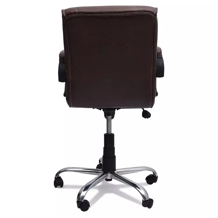 Ib basics Dark Bown Leatherette Lavazi Low Back Home Office Desk Chair