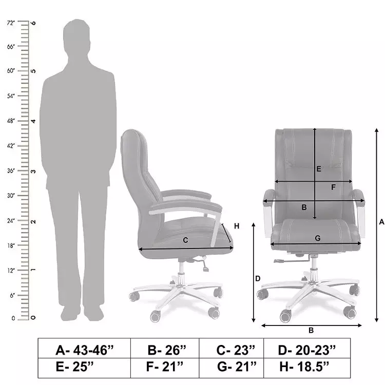 Ib basics Black Leatherette Affarista Premium Ergonomicanomic Big & Tall Executive Office Chair