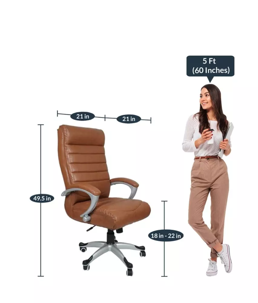 Modern India Seating High Back Manager Chair Brown Mi44