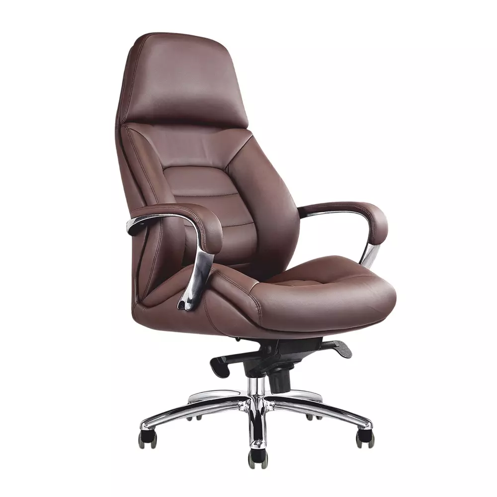 Rose Veda Office Chair With Armrest Brown