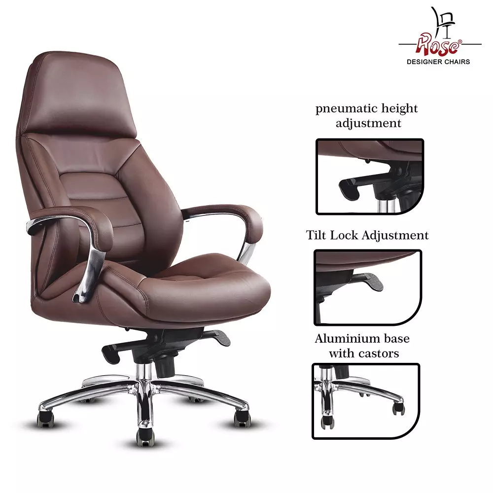 Rose Veda Office Chair ‎High Back Brown India