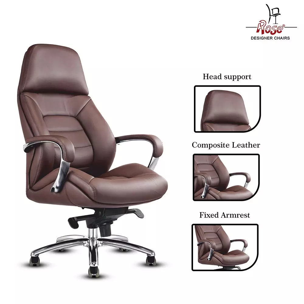 Rose Veda Office Chair ‎High Back Brown India