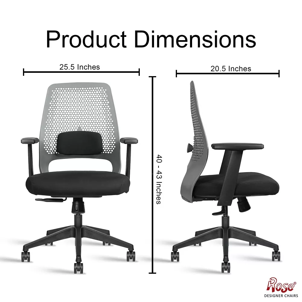 Rose Visco Office Chair ‎High Back Black & Grey India