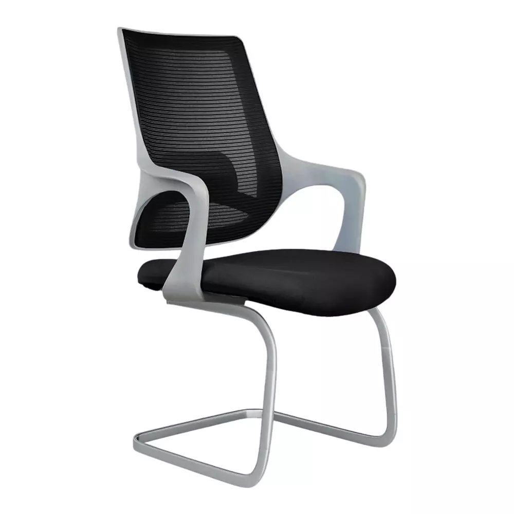 Rose Mono Visitor Chair with Metal Stand Mid Back Grey & Black India