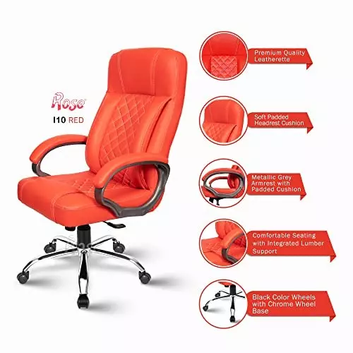 Rose I10 Revolving Office Chair High Back Red India