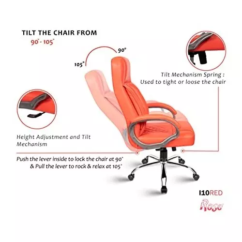 Rose I10 Revolving Office Chair High Back Red India