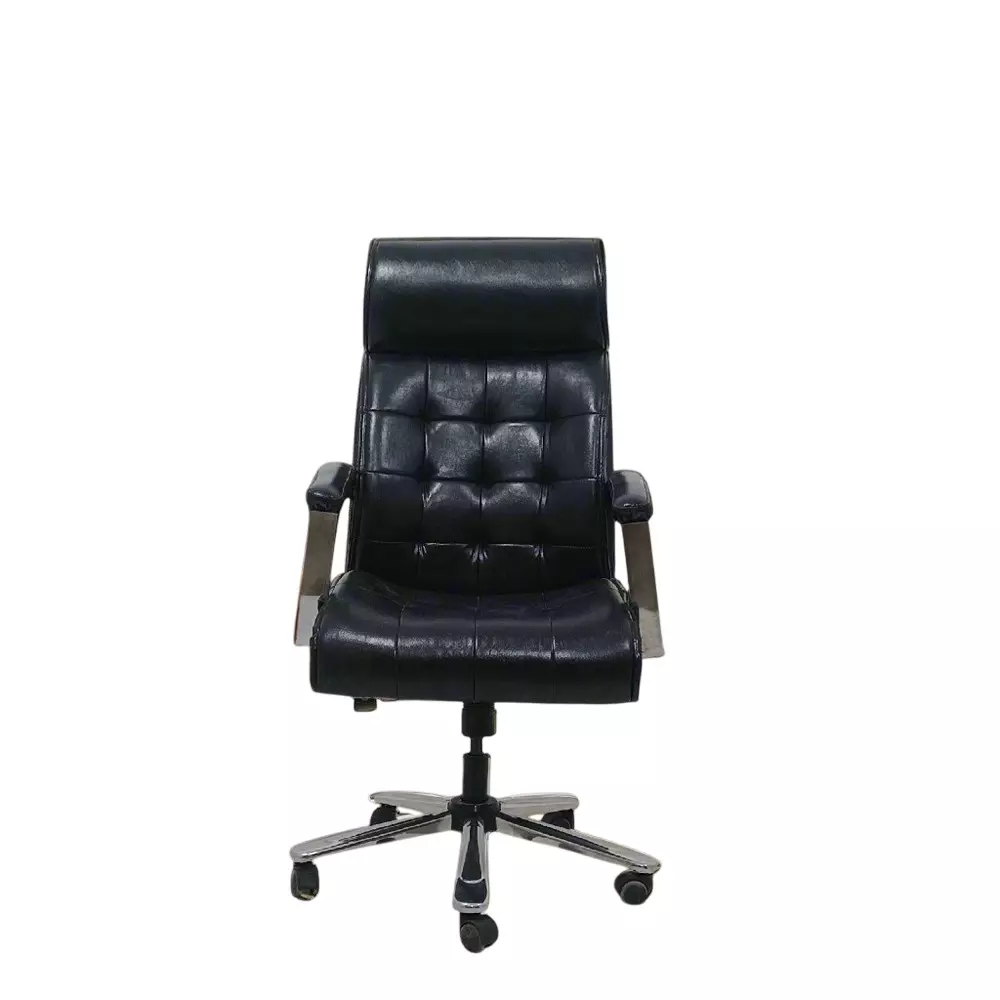 MY CUBICLES Auctor Executive Boss Chair High Back Polyurethane Foam Weight Capacity Upto 120 Kg Black, MC0080