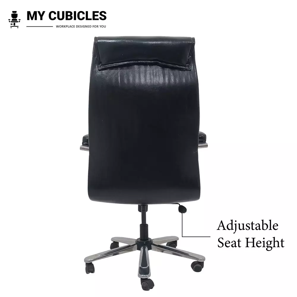 MY CUBICLES Auctor Executive Boss Chair High Back Polyurethane Foam Weight Capacity Upto 120 Kg Black, MC0080