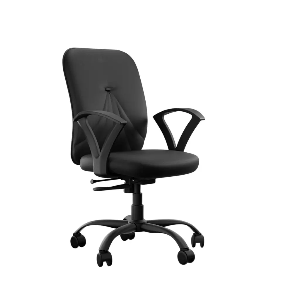 Vergo Office Chair Nova MB Mid Back Black for WFH/Study/Computer Desk with Fixed Armrest