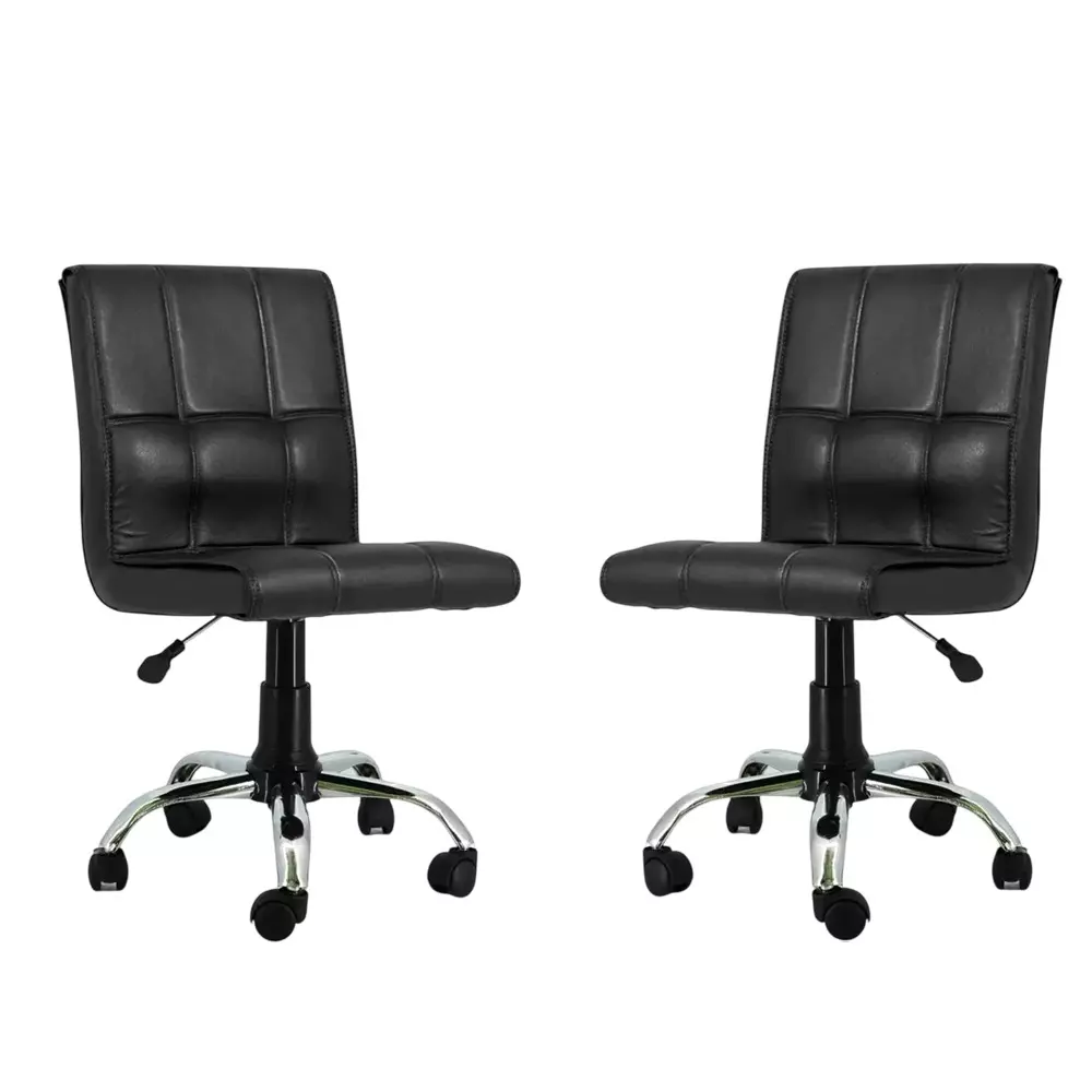 Zidle Cola Kids Study Armless Compact Chair 90X44 cm Leatherette Ergonomic Design Black for Study Use, (Pack of 2 Pcs)