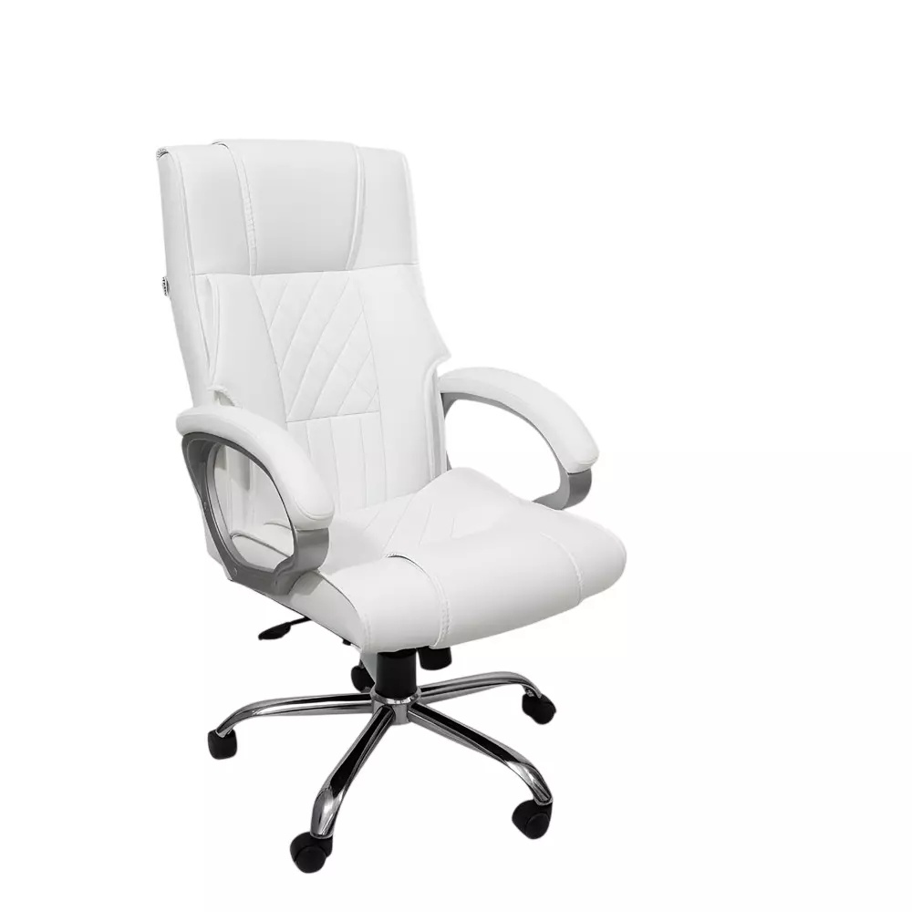 Activa Kim Ergonomic Office Chair with Padded Seat & Arm Rest High Back Premium Leatherette White for Home & Office Use