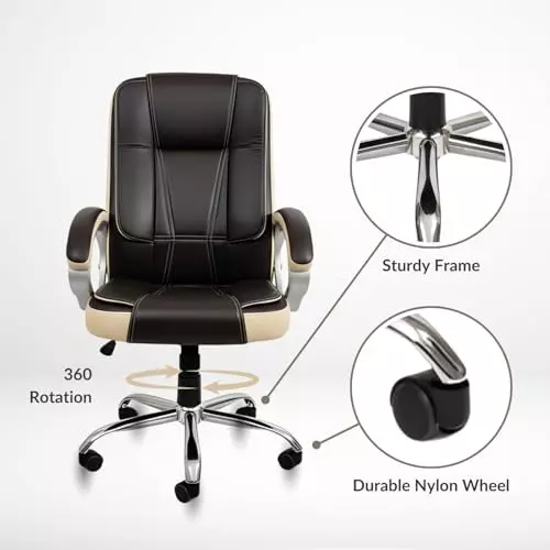 activa-venture-ergonomic-office-chair-with-arm-rest-high-back-leatherette-pu-foam-coffee-beige-for-home-office-use