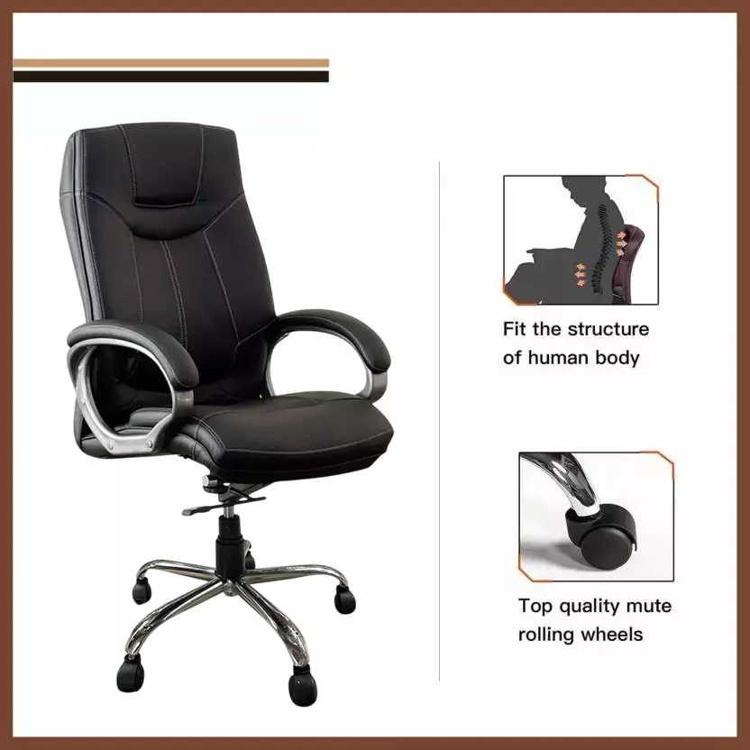 Ib basics High Back Leatherette Ergonomic Office Executive Chair Black, Ergo009