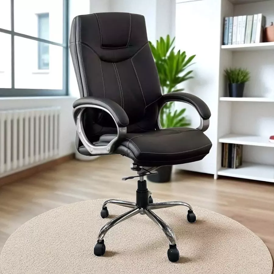 Ib basics High Back Leatherette Ergonomic Office Executive Chair Black, Ergo009